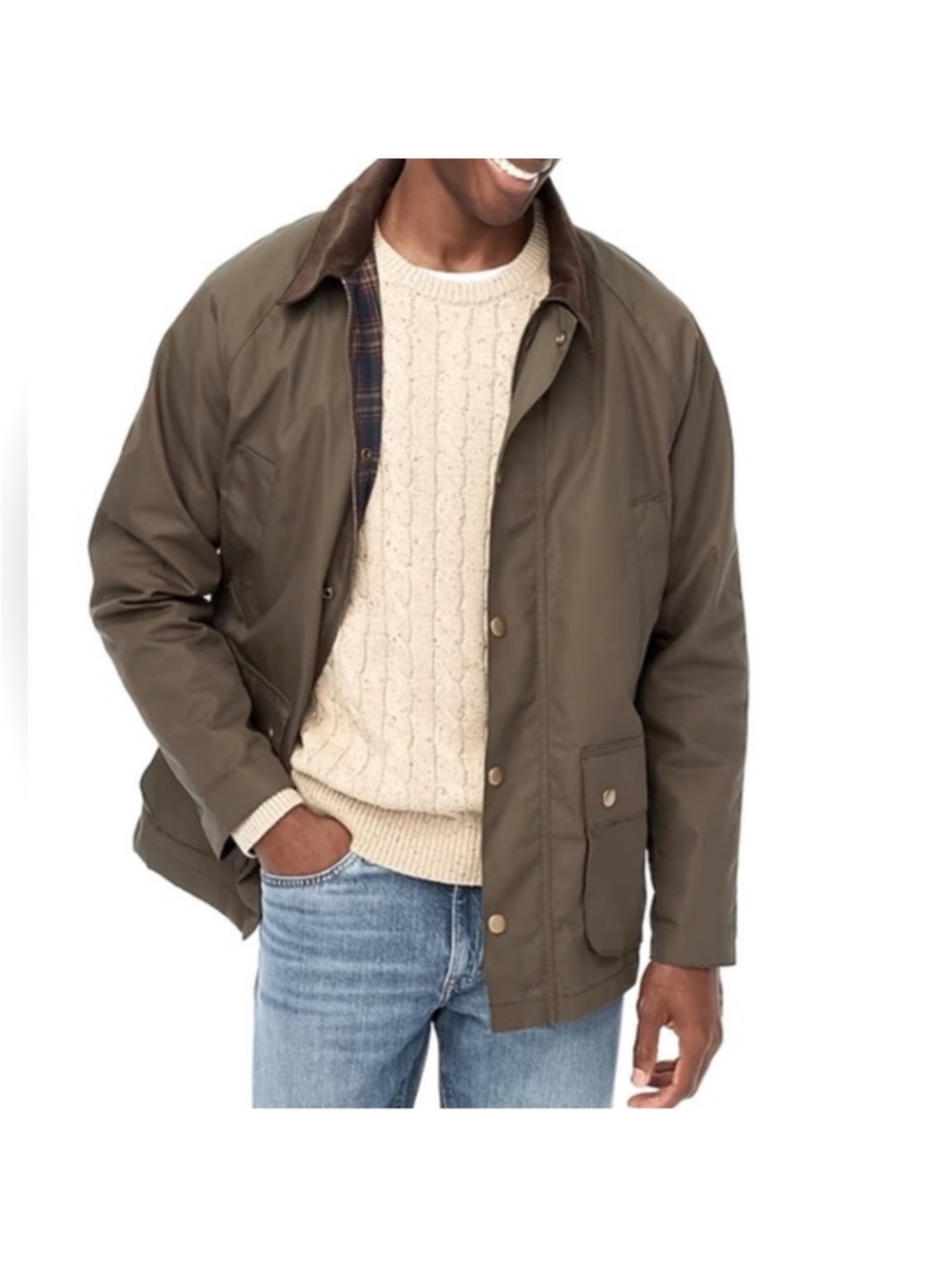 J Crew Factory Waxed twill jacket in Catskill Green Size XL